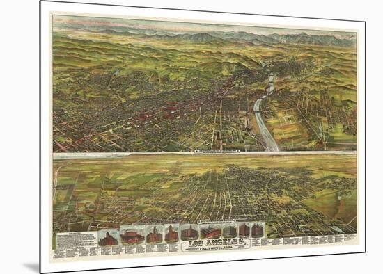 Los Angeles, California, 1894-B^W^ Pierce-Mounted Art Print