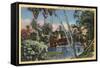 Los Angeles, California - A Shady Retreat in Echo Park-Lantern Press-Framed Stretched Canvas