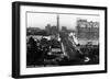 Los Angeles, California - Aerial View of Wilshire Boulevard-Lantern Press-Framed Art Print