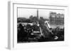 Los Angeles, California - Aerial View of Wilshire Boulevard-Lantern Press-Framed Art Print