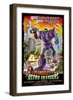 Los Angeles, California - Astro Invaders-Lantern Press-Framed Art Print