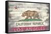 Los Angeles, California - Barnwood State Flag-Lantern Press-Framed Stretched Canvas