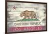 Los Angeles, California - Barnwood State Flag-Lantern Press-Framed Art Print