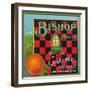 Los Angeles, California, Bishop Brand Citrus Label-Lantern Press-Framed Art Print