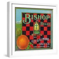 Los Angeles, California, Bishop Brand Citrus Label-Lantern Press-Framed Art Print