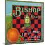 Los Angeles, California, Bishop Brand Citrus Label-Lantern Press-Mounted Art Print