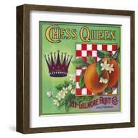 Los Angeles, California, Chess Queen Brand Citrus Label-Lantern Press-Framed Art Print