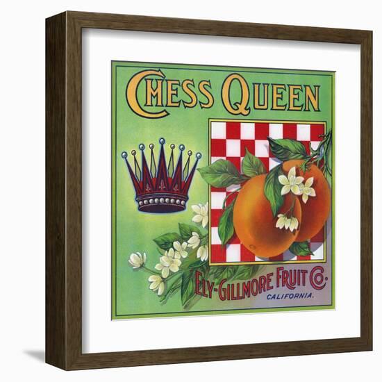 Los Angeles, California, Chess Queen Brand Citrus Label-Lantern Press-Framed Art Print