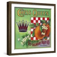 Los Angeles, California, Chess Queen Brand Citrus Label-Lantern Press-Framed Art Print