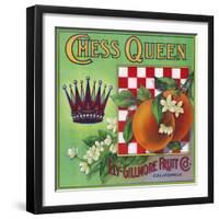 Los Angeles, California, Chess Queen Brand Citrus Label-Lantern Press-Framed Art Print