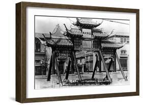 Los Angeles, California - Chinatown; Gate of Maternal Virtue on Broadway-Lantern Press-Framed Art Print