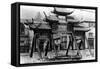 Los Angeles, California - Chinatown; Gate of Maternal Virtue on Broadway-Lantern Press-Framed Stretched Canvas