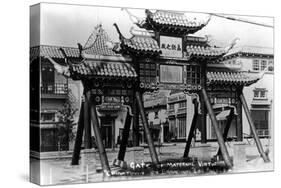 Los Angeles, California - Chinatown; Gate of Maternal Virtue on Broadway-Lantern Press-Stretched Canvas