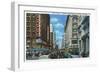 Los Angeles, California - Crowds at Seventh and Broadway-Lantern Press-Framed Art Print