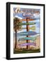 Los Angeles, California - Destination Sign-Lantern Press-Framed Art Print