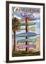 Los Angeles, California - Destination Sign-Lantern Press-Framed Art Print