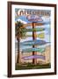 Los Angeles, California - Destination Sign-Lantern Press-Framed Art Print