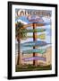 Los Angeles, California - Destination Sign-Lantern Press-Framed Art Print