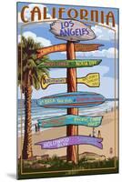 Los Angeles, California - Destination Sign-Lantern Press-Mounted Art Print