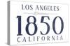 Los Angeles, California - Established Date (Blue)-Lantern Press-Stretched Canvas