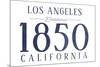 Los Angeles, California - Established Date (Blue)-Lantern Press-Mounted Art Print