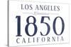 Los Angeles, California - Established Date (Blue)-Lantern Press-Stretched Canvas