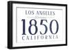 Los Angeles, California - Established Date (Blue)-Lantern Press-Framed Art Print