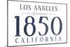 Los Angeles, California - Established Date (Blue)-Lantern Press-Mounted Art Print