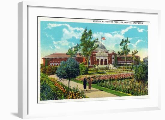 Los Angeles, California - Exposition Park, Exterior View of Museum-Lantern Press-Framed Art Print