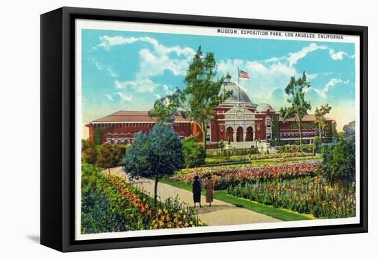 Los Angeles, California - Exposition Park, Exterior View of Museum-Lantern Press-Framed Stretched Canvas