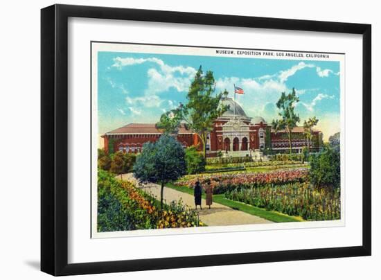 Los Angeles, California - Exposition Park, Exterior View of Museum-Lantern Press-Framed Art Print