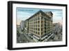 Los Angeles, California - Exterior View of Bullock's-Lantern Press-Framed Art Print