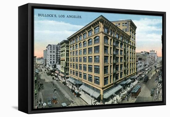 Los Angeles, California - Exterior View of Bullock's-Lantern Press-Framed Stretched Canvas