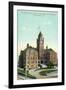 Los Angeles, California - Exterior View of County Court House from Temple and Broadway-Lantern Press-Framed Art Print