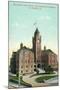 Los Angeles, California - Exterior View of County Court House from Temple and Broadway-Lantern Press-Mounted Art Print