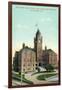 Los Angeles, California - Exterior View of County Court House from Temple and Broadway-Lantern Press-Framed Art Print