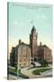 Los Angeles, California - Exterior View of County Court House from Temple and Broadway-Lantern Press-Stretched Canvas