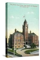 Los Angeles, California - Exterior View of County Court House from Temple and Broadway-Lantern Press-Stretched Canvas