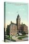 Los Angeles, California - Exterior View of County Court House from Temple and Broadway-Lantern Press-Stretched Canvas