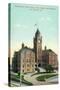 Los Angeles, California - Exterior View of County Court House from Temple and Broadway-Lantern Press-Stretched Canvas