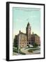 Los Angeles, California - Exterior View of County Court House from Temple and Broadway-Lantern Press-Framed Art Print