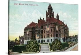 Los Angeles, California - Exterior View of the Court House-Lantern Press-Stretched Canvas