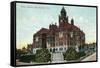 Los Angeles, California - Exterior View of the Court House-Lantern Press-Framed Stretched Canvas