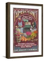 Los Angeles, California - Farmers Market Vintage Sign-Lantern Press-Framed Art Print