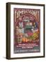 Los Angeles, California - Farmers Market Vintage Sign-Lantern Press-Framed Art Print