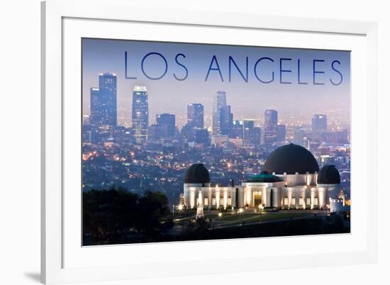 Los Angeles, California - Griffith Observatory and Skyline-Lantern Press-Framed Premium Giclee Print