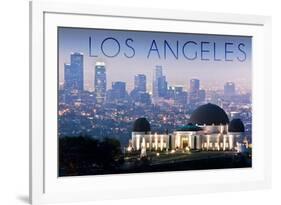 Los Angeles, California - Griffith Observatory and Skyline-Lantern Press-Framed Premium Giclee Print