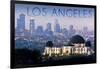 Los Angeles, California - Griffith Observatory and Skyline-Lantern Press-Framed Art Print