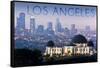 Los Angeles, California - Griffith Observatory and Skyline-Lantern Press-Framed Stretched Canvas