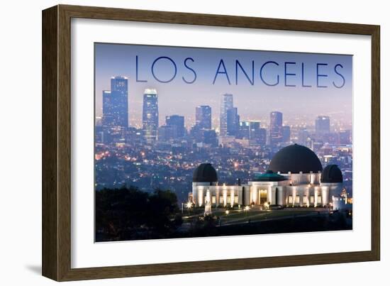 Los Angeles, California - Griffith Observatory and Skyline-Lantern Press-Framed Art Print